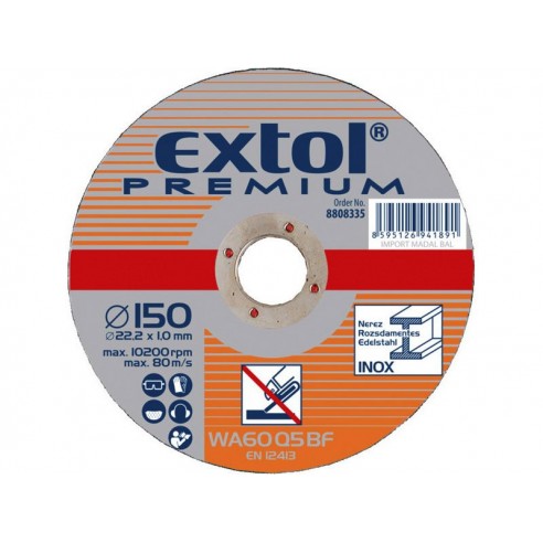 Диск за сечење челик/инокс, 180x1,6x22,2mm, EXTOL PREMIUM