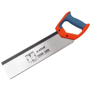 Пила за дрво - "за жлебови", 350mm, 12 заби на 25mm, тројно острени и калени заби, ергономска дршка од тврда пластика со TPR гума против пролизгување, EXTOL PREMIUM