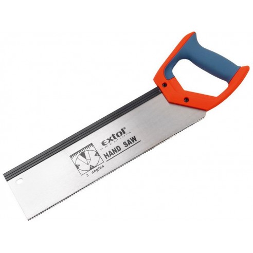 Пила за дрво - "за жлебови", 350mm, 12 заби на 25mm, тројно острени и калени заби, ергономска дршка од тврда пластика со TPR гума против пролизгување, EXTOL PREMIUM