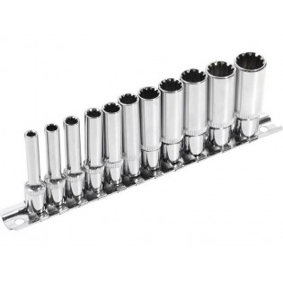 Насадни клучеви продолжени, MULTI-LOCK, сет 11пар, 1/4", CrV