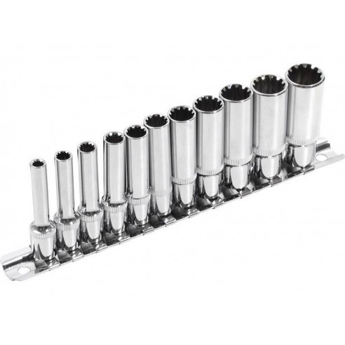 Насадни клучеви продолжени, MULTI-LOCK, сет 11пар, 1/4", CrV