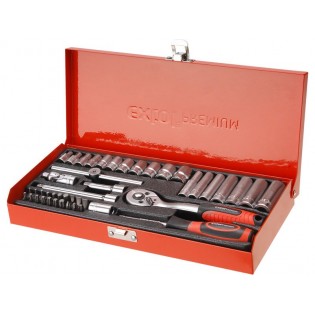Сет насадни клучеви 45пар, 1/4", CrV, EXTOL PREMIUM