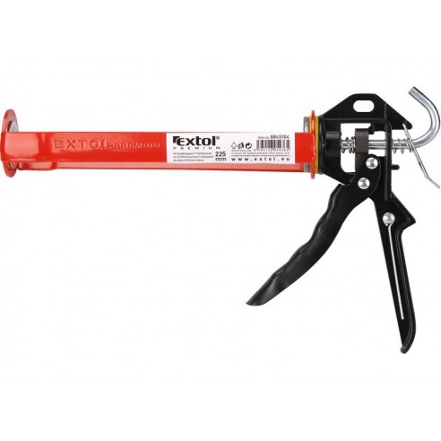 Пиштол за силикон ротирачки, метален  HEAVY DUTY, 225mm, зајакната конструкција, кружен профил на туркање на клипот,EXTOL PREMIUM