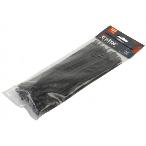 Пластични стеги црни, 100x2,5mm, 100пар, EXTOL PREMIUM