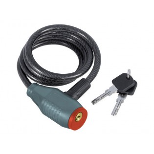 Сајла за заклучување велосипед со брава, 8x1000mm, 2 клуча, пластичен држач на рам, EXTOL PREMIUM