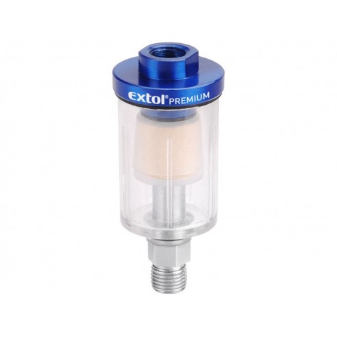 Филтер за компресор, max. раб. притисок 8bar (0,8Mpa), сад за нечистотија и кондензат 48 ml, брз приклучок 1/4 " EXTOL PREMIUM