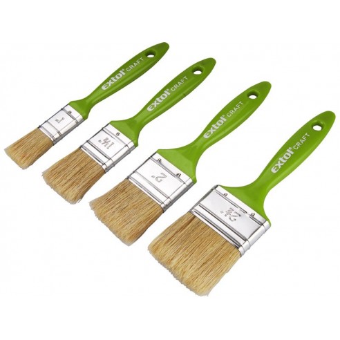 Четки за бојадисување, сет 4пар, 1-1,5-2-2,5“ (25-38-50-63mm),, пластична дршка, природни влакна, EXTOL CRAFT
