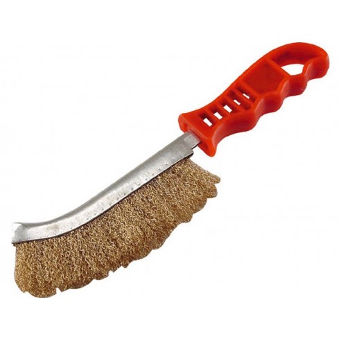 Четка челична обложена со месинг   пластична рачка, 240 мм, виткана жица со 0,3 мм EXTOL CRAFT