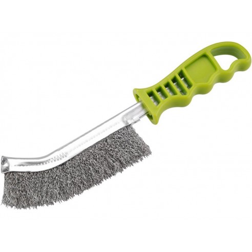 Четка од нерѓосувачки челик, пластична рачка, 240mm, виткана жица S 0,3mm, EXTOL CRAFT