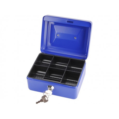 Кутија преносна за пари со прегради, 152x118x80mm, 2 клуча, пластични прегради за монети, EXTOL CRAFT