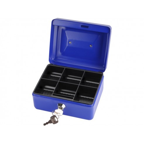 Кутија преносна за пари со прегради, 200x160x90mm, 2 klíče, клуча, пластични прегради за монети, EXTOL CRAFT